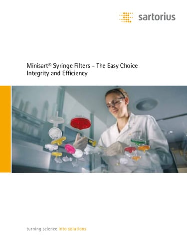 Sartorius：Minisart Syringe Filters-The Easy Choice Integrity and Efficiency