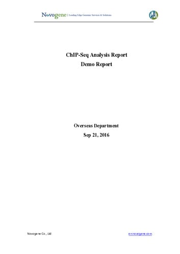 ChIP-Seq データ解析 デモデータ